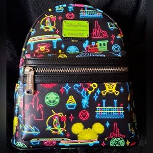 Disney Parks Neon Icons Loungefly Mini Backpack